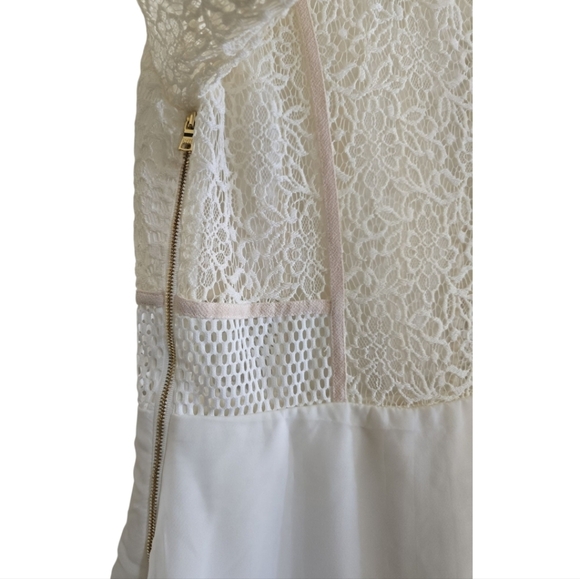 NWT Three Floor Contemporary Lace Multi Media Dress 8 Faux Wrap Skirt - Picture 7 of 12